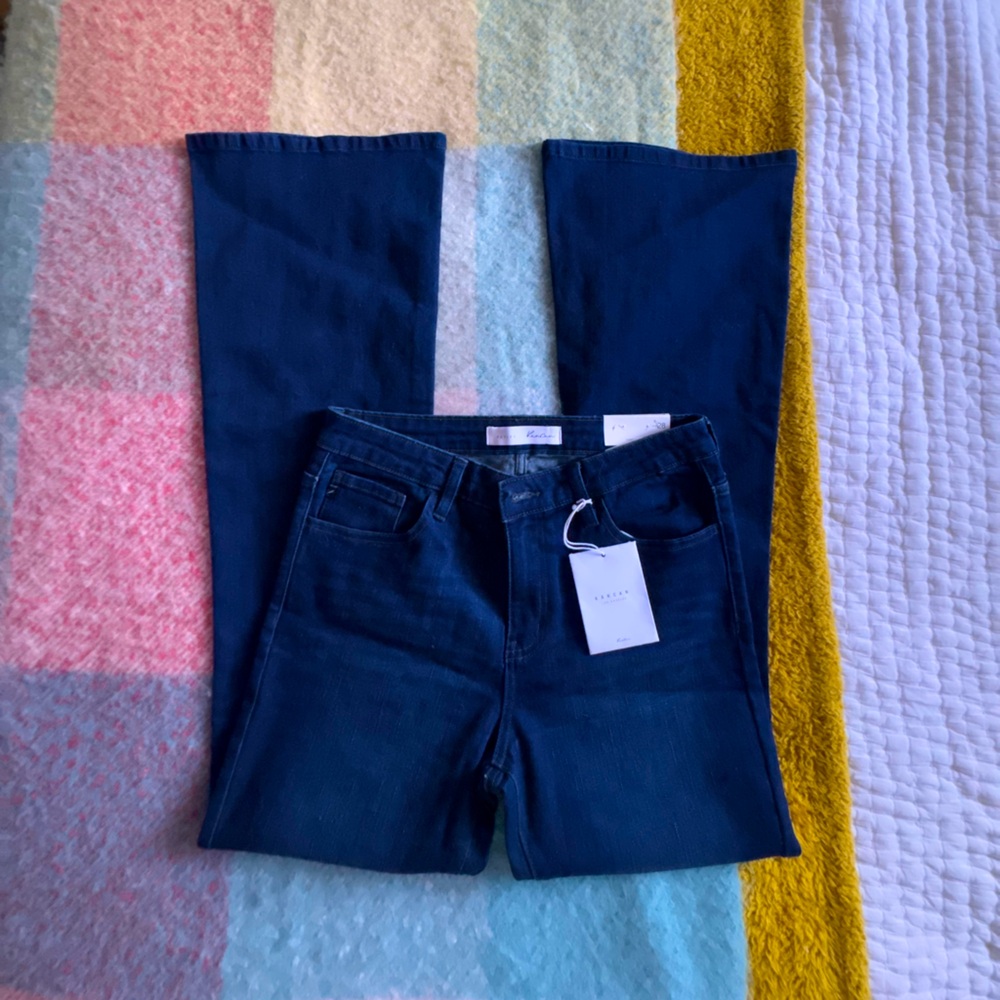NWT KanCan Petite Dark Blue Flare Jeans